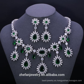 china al por mayor traje esmeralda zircon joyería establece accesorios de moda